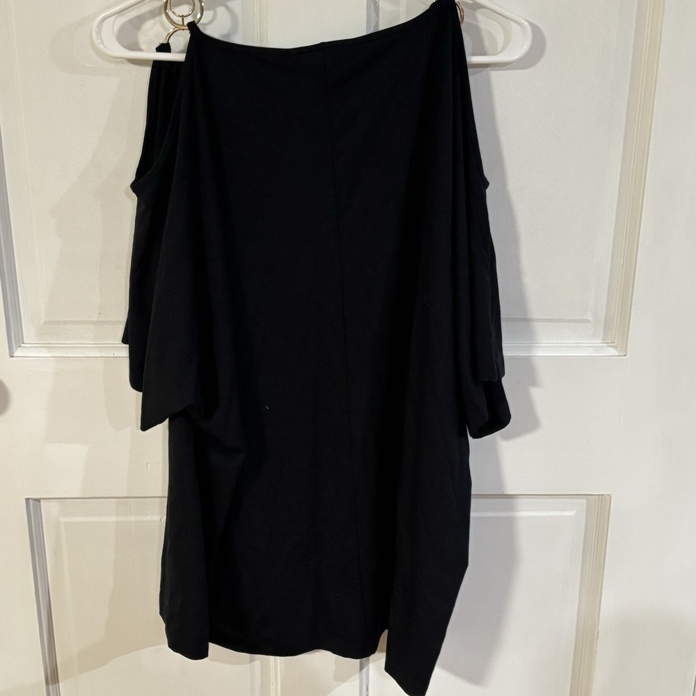 michael tyler womens Top Gold Accents Black Large NEW - Picture 3 of 7